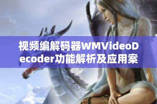 视频编解码器WMVideoDecoder功能解析及应用案例详解
